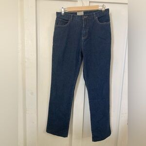 Sigrid Olsen high rise straight leg dark wash denim jeans size 10